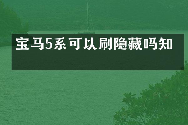 宝马5系可以刷隐藏吗知乎