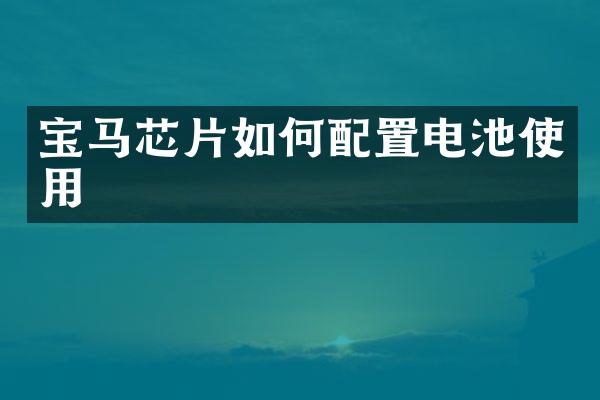 宝马芯片如何配置电池使用