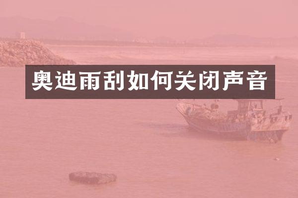 奥迪雨刮如何关闭声音