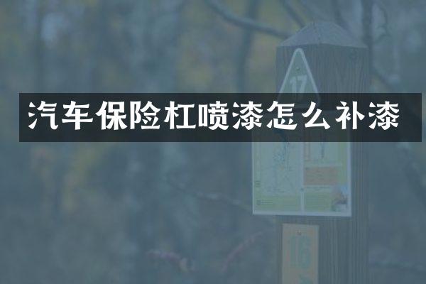 汽车保险杠喷漆怎么补漆