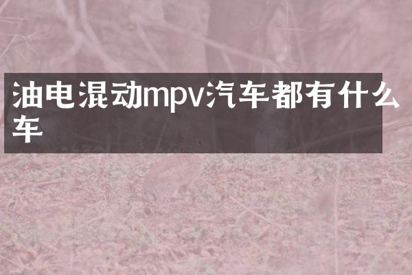 油电混动mpv汽车都有什么车