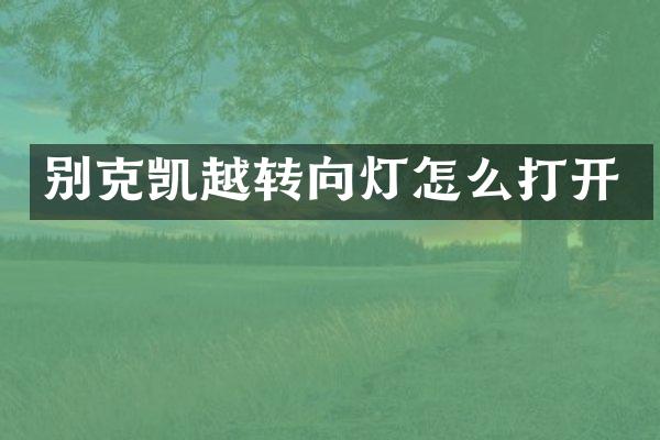 别克凯越转向灯怎么打开