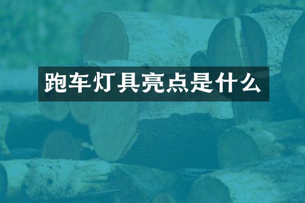 跑车灯具亮点是什么