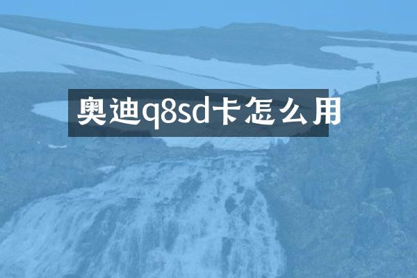 奥迪q8sd卡怎么用