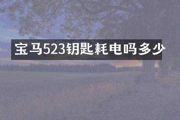 宝马523钥匙耗电吗多少