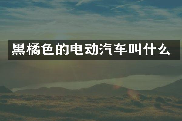 黑橘色的电动汽车叫什么