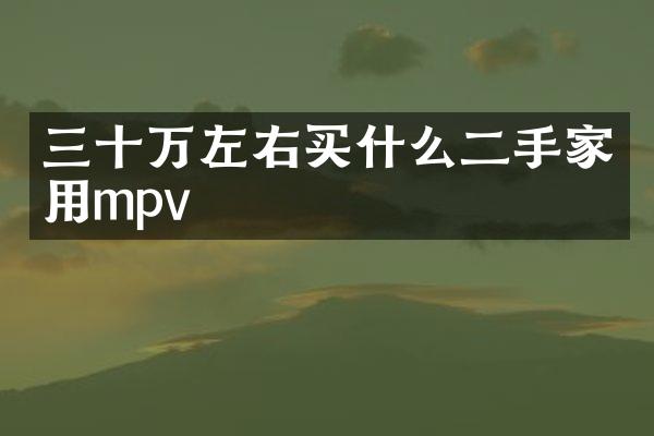 三十万左右二手家用mpv