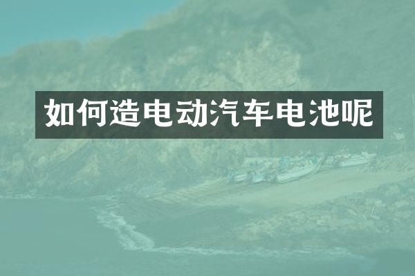 如何造电动汽车电池呢