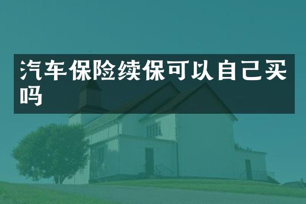 汽车保险续保可以自己买吗