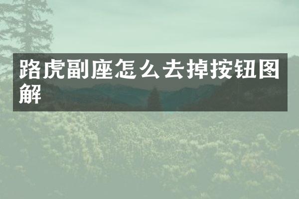 路虎副座怎么去掉按钮图解