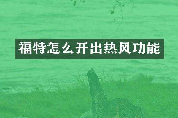 福特怎么开出热风功能
