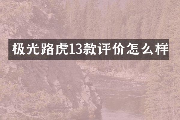 极光路虎13款评价怎么样