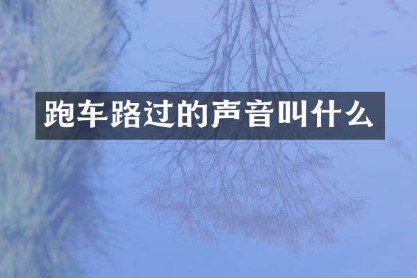 跑车路过的声音叫什么