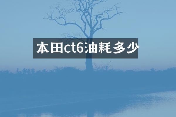 本田ct6油耗多少
