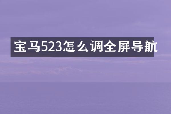 宝马523怎么调全屏导航
