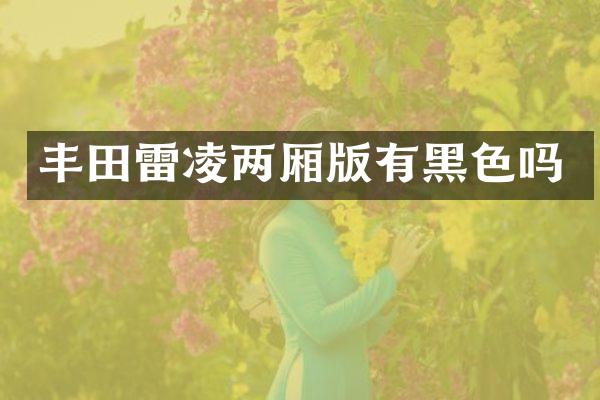 丰田雷凌两厢版有黑色吗