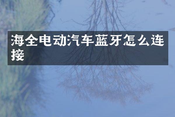 海全电动汽车蓝牙怎么连接