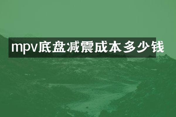 mpv底盘减震成本多少钱