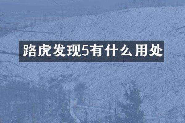 路虎发现5有什么用处