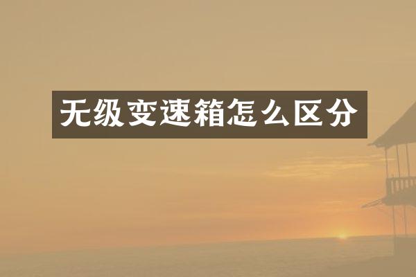 无级变速箱怎么区分