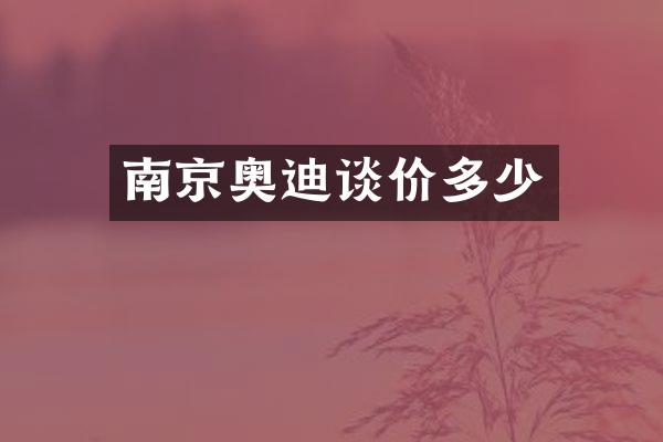 南京奥迪谈价多少