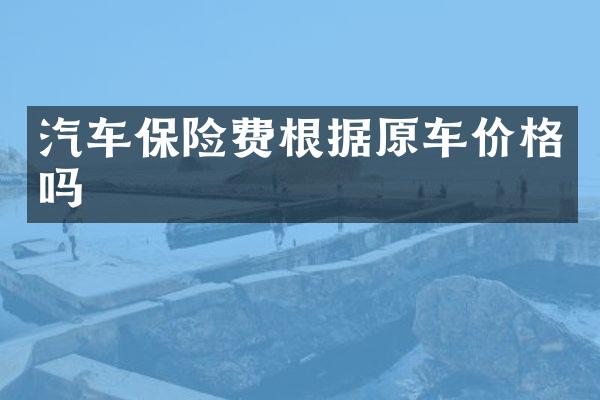 汽车保险费根据原车价格吗