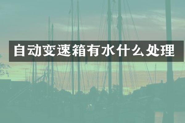 自动变速箱有水什么处理