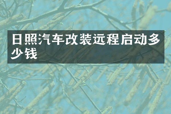 日照汽车改装远程启动多少钱