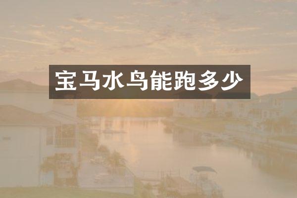 宝马水鸟能跑多少