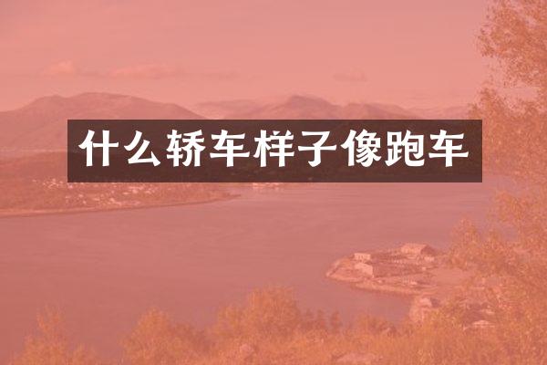 什么轿车样子像跑车