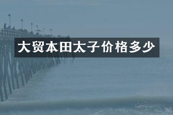 大贸本田太子价格多少