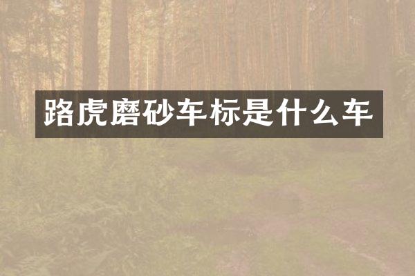 路虎磨砂车标是什么车