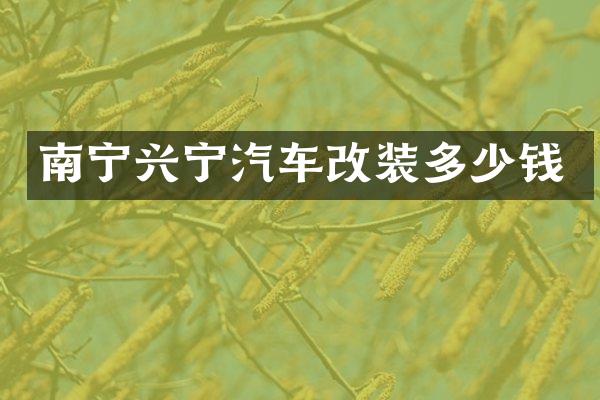 南宁兴宁汽车改装多少钱