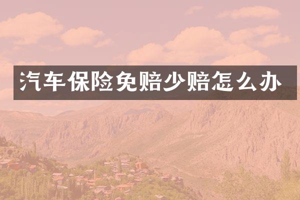 汽车保险免赔少赔怎么办