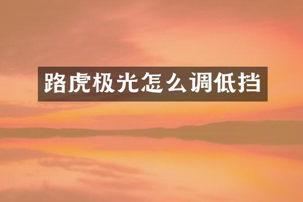 路虎极光怎么调低挡