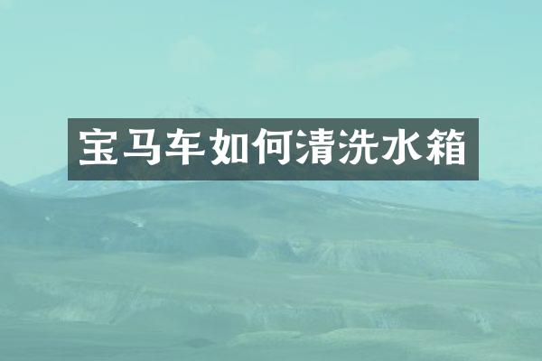 宝马车如何清洗水箱