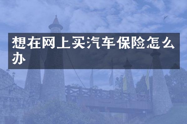 想在网上买汽车保险怎么办