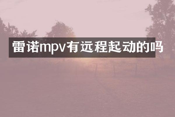 雷诺mpv有远程起动的吗