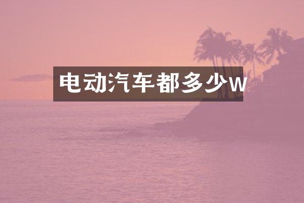 电动汽车都多少w