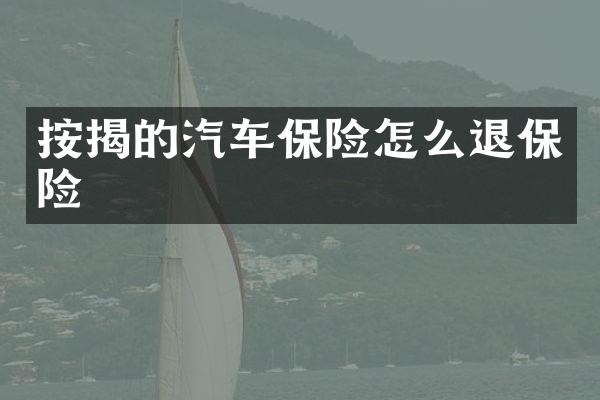 按揭的汽车保险怎么退保险