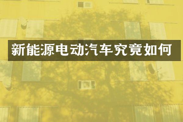 新能源电动汽车究竟如何