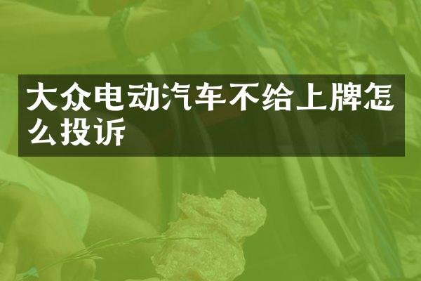 大众电动汽车不给上牌怎么投诉