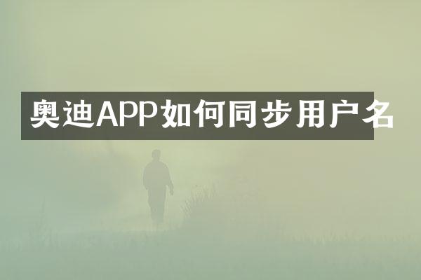 奥迪APP如何同步用户名