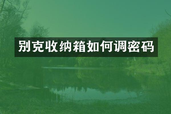 别克收纳箱如何调密码