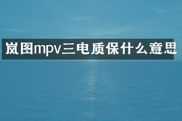 岚图mpv三电质保什么意思