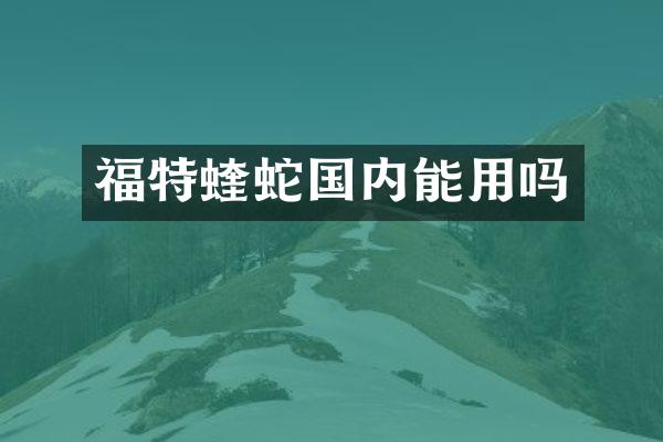 福特蝰蛇国内能用吗