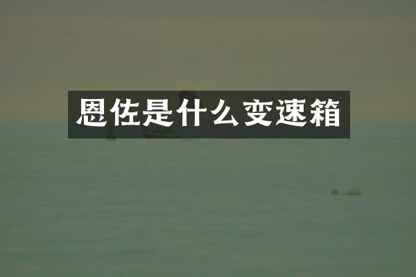 恩佐是什么变速箱