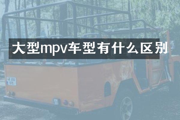大型mpv车型有什么区别