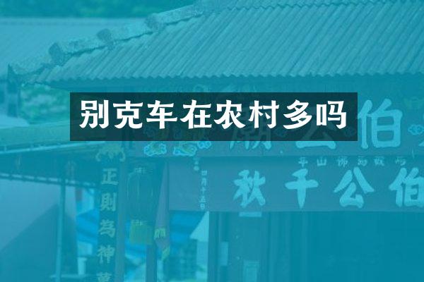 别克车在农村多吗