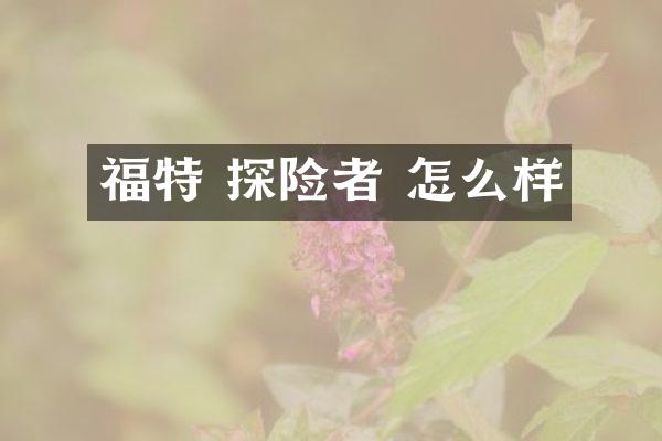 福特 探险者 怎么样